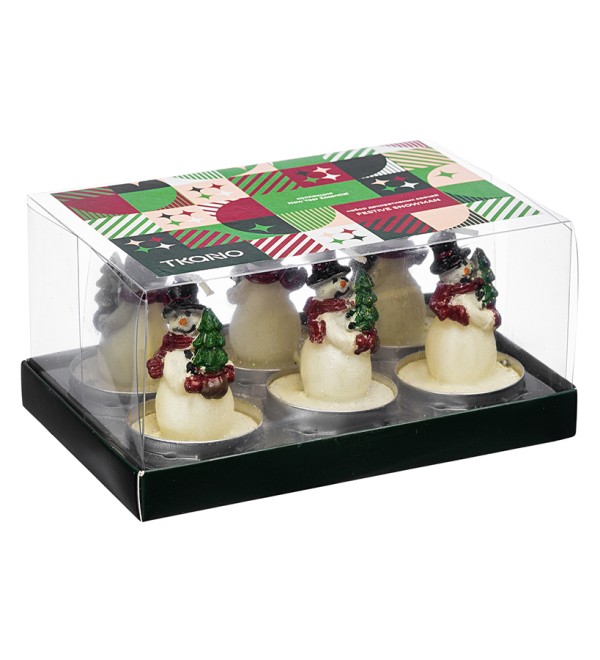 Набор декоративных свечей festive snowman из коллекции new year essential, 6 шт.