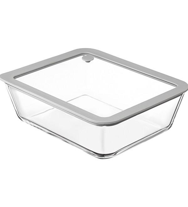 Контейнер для запекания и хранения с вакуумным эффектом vacuum glass, 2,6 л, светло-серый