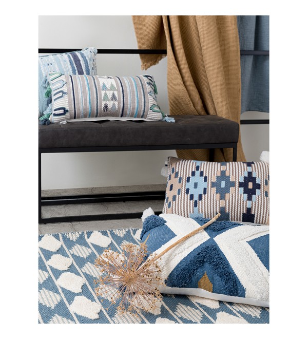 Ковер из хлопка синего цвета argyle из коллекции ethnic, 160х230 см
