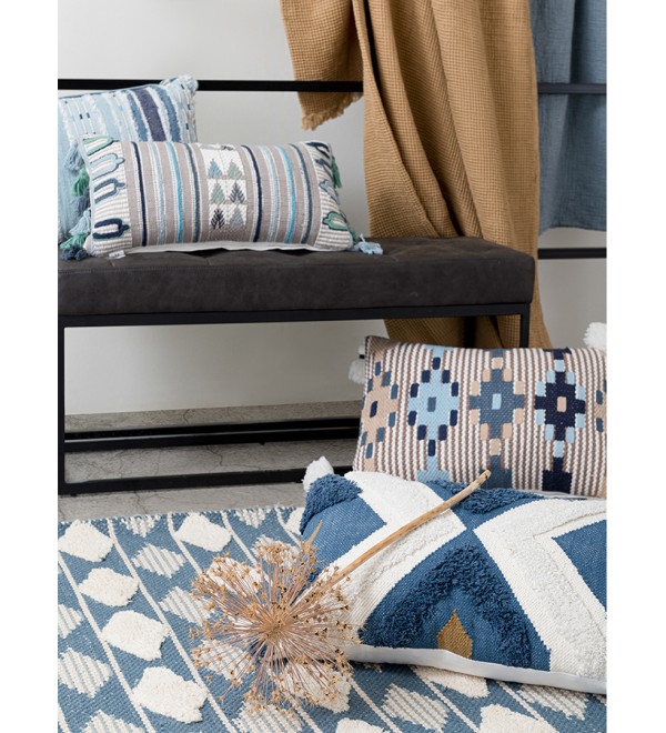 Ковер из хлопка синего цвета argyle из коллекции ethnic, 160х230 см