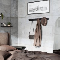 Вешалка настенная flip, 81см, 8 крючков, черная