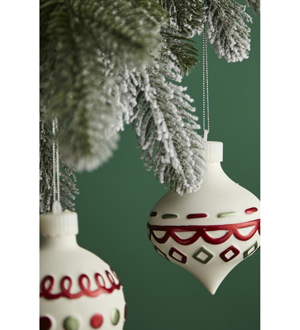 Набор ёлочных украшений с подсветкой festive embroidery из коллекции new year essential, 4 шт.