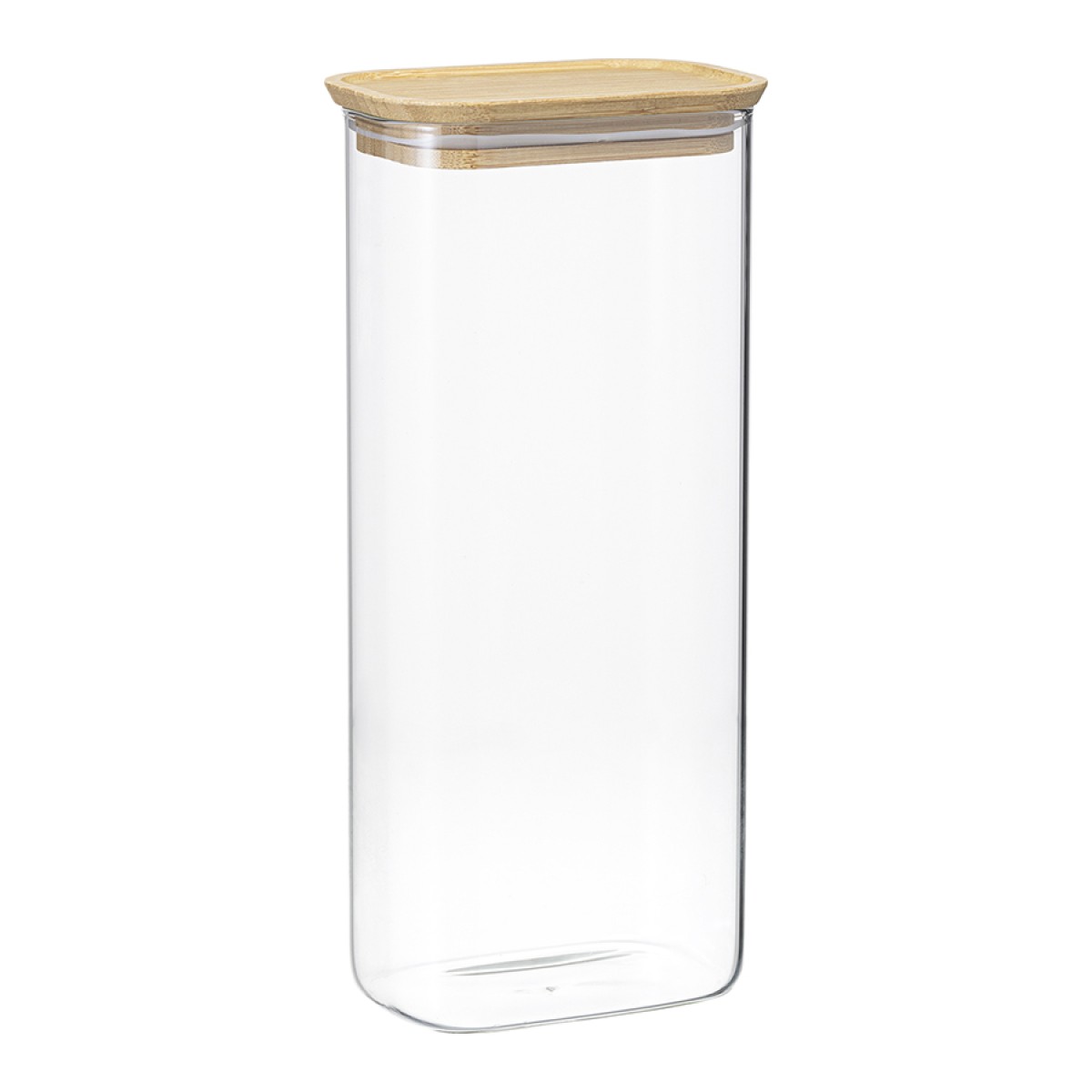 Банка для хранения прямоугольная glass bamboo, 2 л