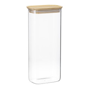 Банка для хранения прямоугольная glass bamboo, 2 л