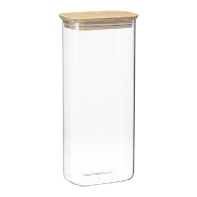 Банка для хранения прямоугольная glass bamboo, 2 л