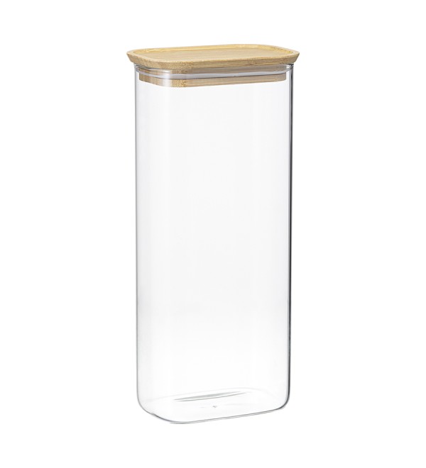 Банка для хранения прямоугольная glass bamboo, 2 л