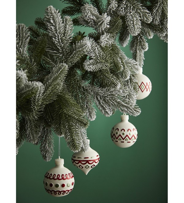 Набор ёлочных украшений с подсветкой festive embroidery из коллекции new year essential, 4 шт.