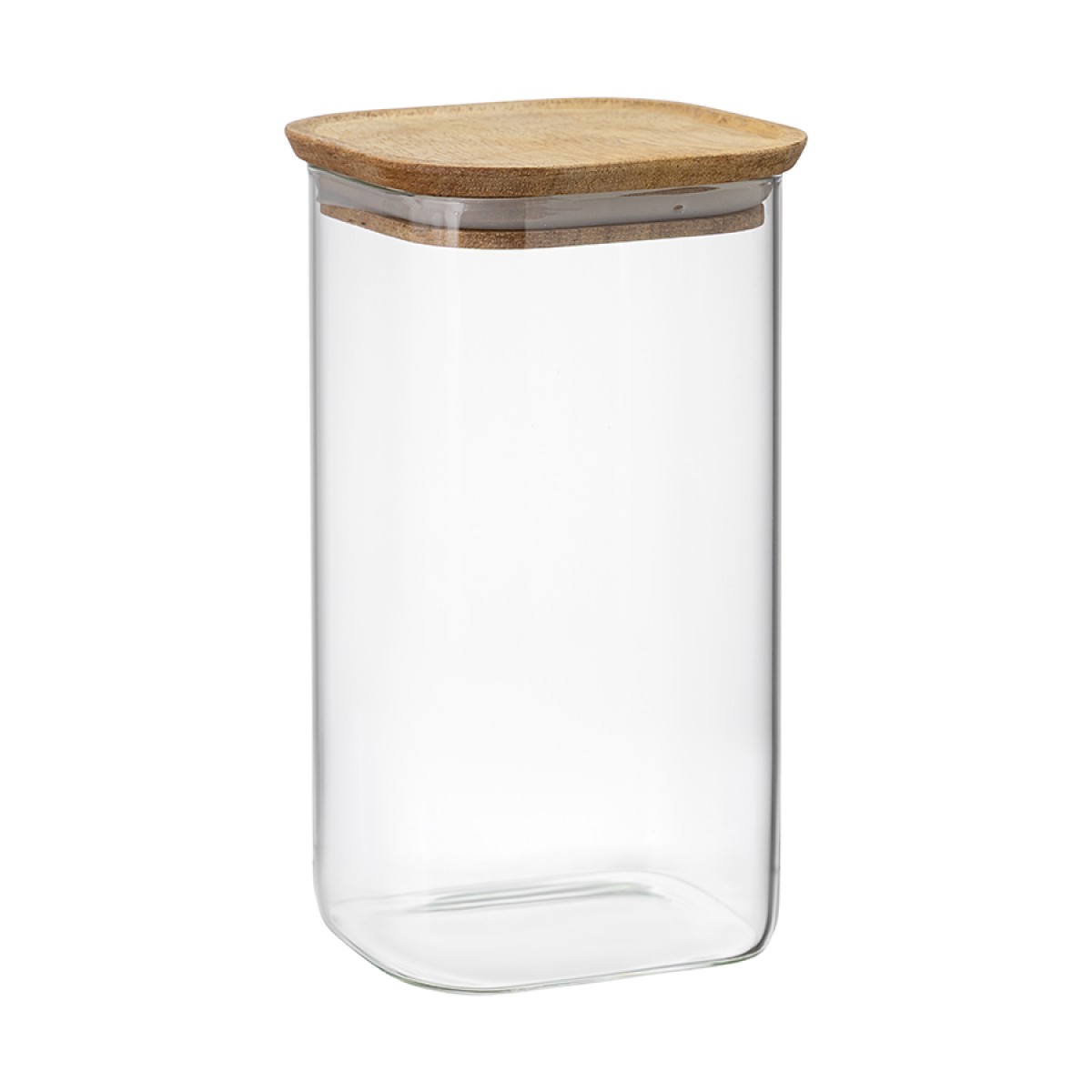 Банка для хранения квадратная glass acacia, 1,4 л