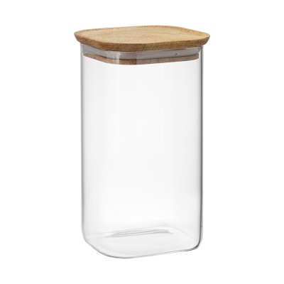 Банка для хранения квадратная glass acacia, 1,4 л