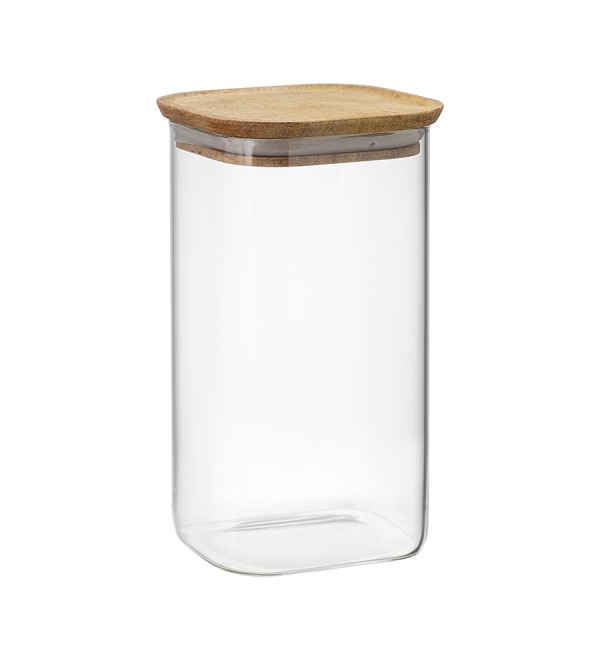 Банка для хранения квадратная glass acacia, 1,4 л