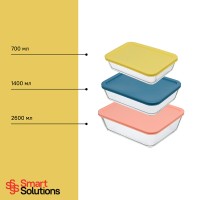Контейнер для запекания и хранения smart solutions, 700 мл, желтый