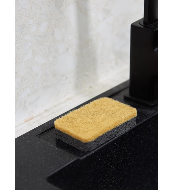 Набор губок для посуды из целлюлозы и кокосового волокна eco sponge, черные, 6 шт.