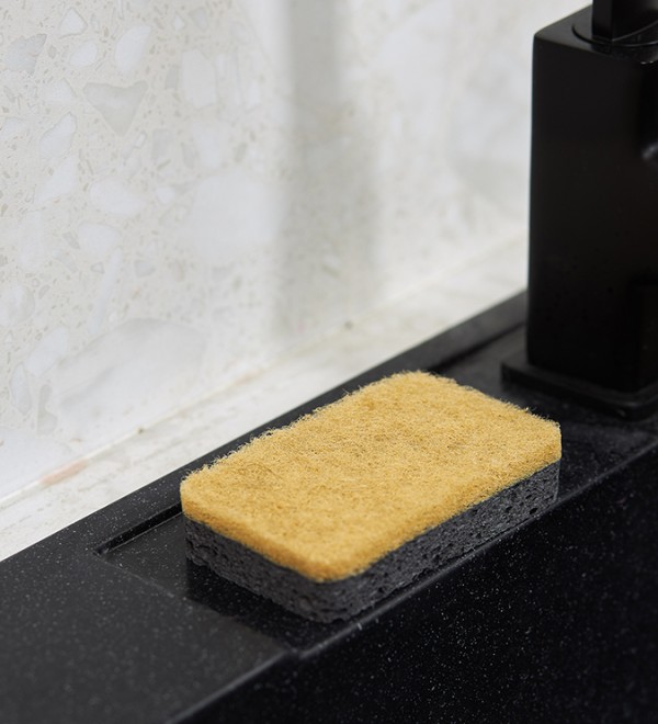 Набор губок для посуды из целлюлозы и кокосового волокна eco sponge, черные, 6 шт.