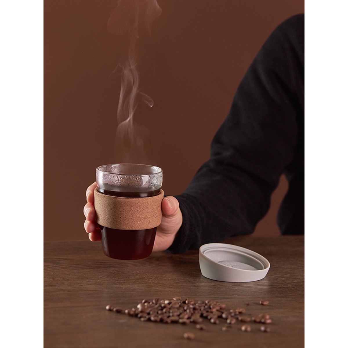 Кружка cozy cup, 350 мл, светло-серая