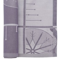 Салфетка из хлопка фиолетово-серого цвета с рисунком Ледяные узоры, new year essential, 53х53см