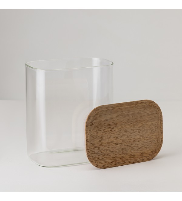 Банка для хранения прямоугольная glass acacia, 950 мл