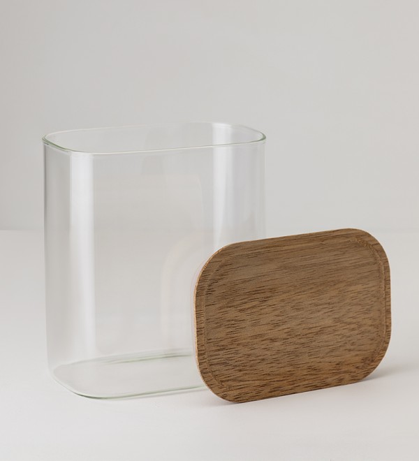 Банка для хранения прямоугольная glass acacia, 950 мл