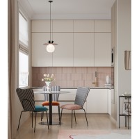 Стол обеденный trond, D100 см, белый мрамор/черный