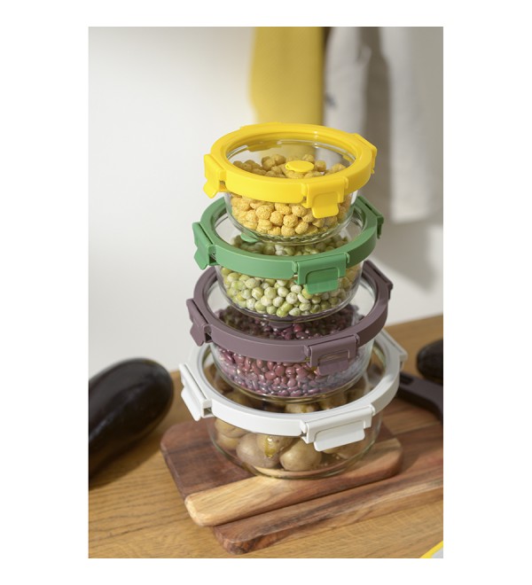 Контейнер для запекания и хранения круглый с крышкой, 650 мл, зеленый