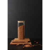 Банка для хранения smart solutions с крышкой из бамбука, 1900 мл