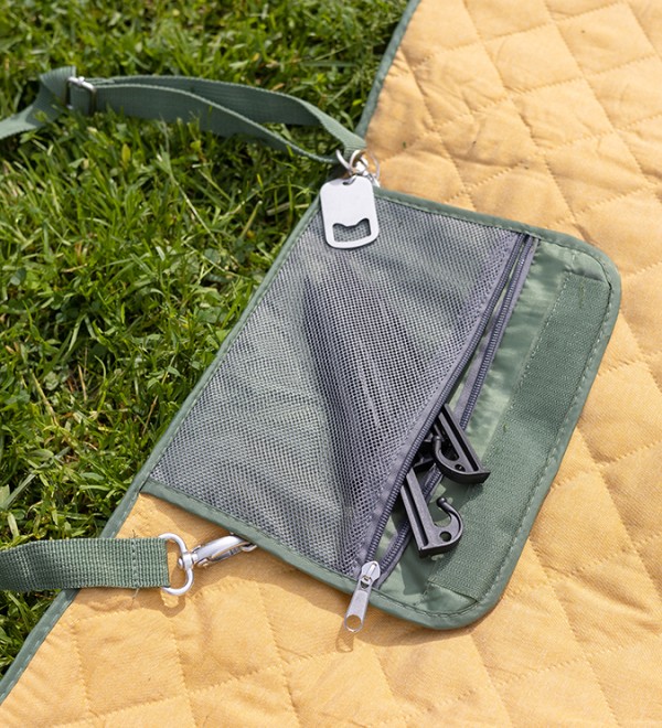 Плед для пикника и отдыха на пляже smart picnic, горчичный