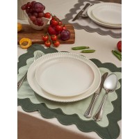 Салфетка под приборы с контрастным кантом зеленого цвета из коллекции trendy ruffles, 35х45 см