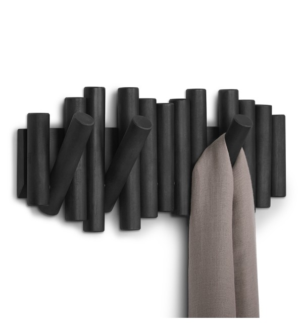 Вешалка настенная picket, 5 крючков, черная