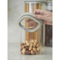 Банка для хранения квадратная vacuum glass, 1 л, светло-серая