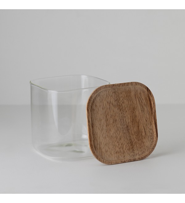 Банка для хранения квадратная glass acacia, 800 мл