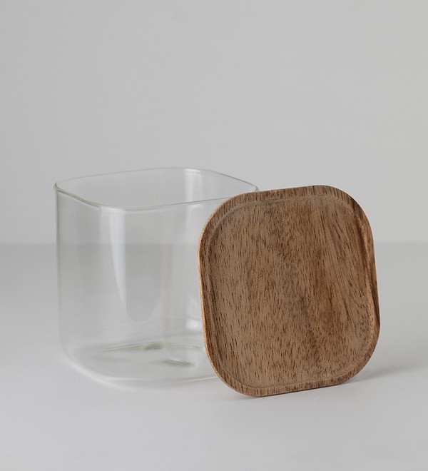 Банка для хранения квадратная glass acacia, 800 мл