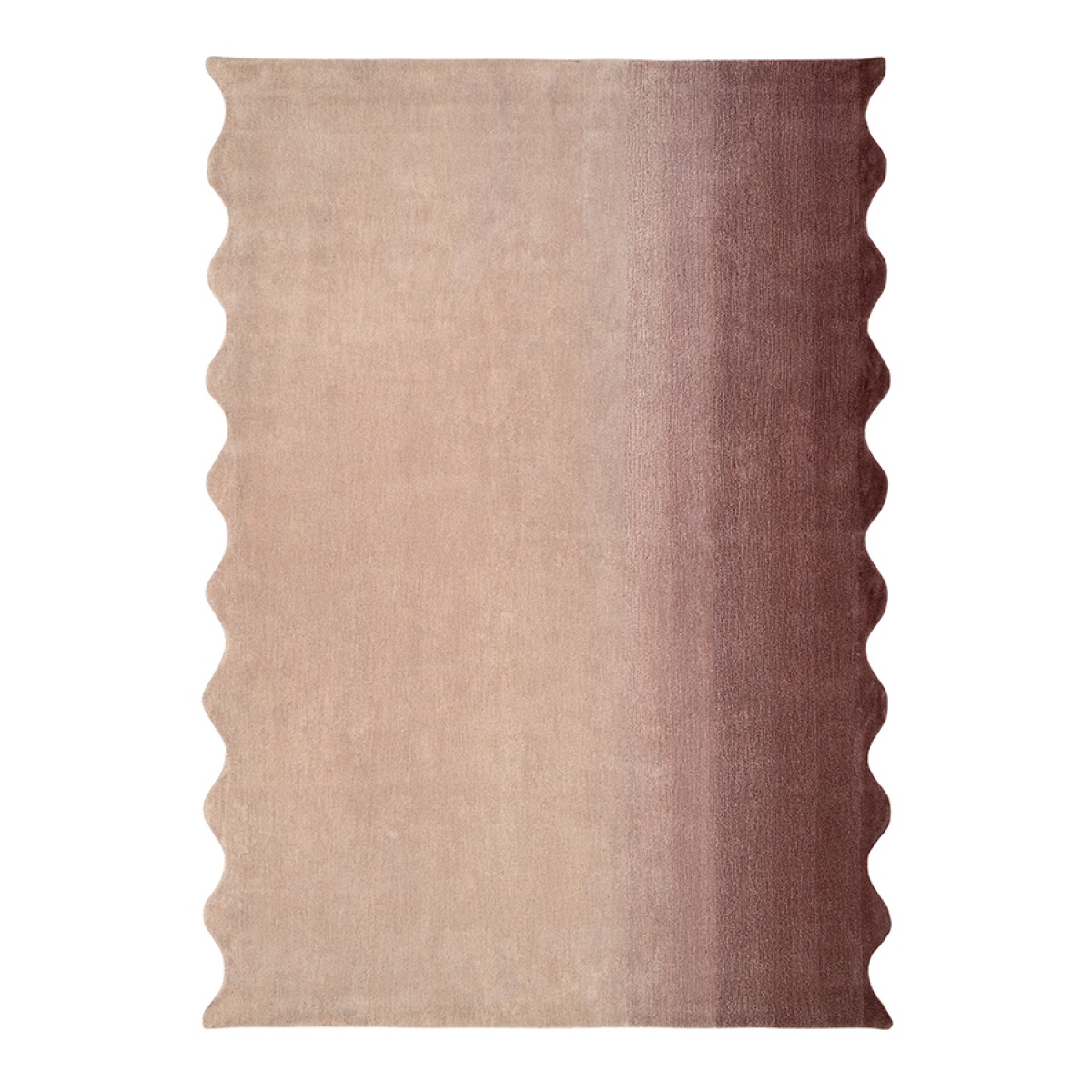 Ковер из шерсти over horizon цвета марсала из коллекции trendy ruffles, 180х230 см