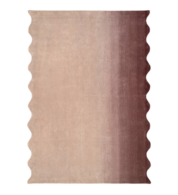 Ковер из шерсти over horizon цвета марсала из коллекции trendy ruffles, 180х230 см
