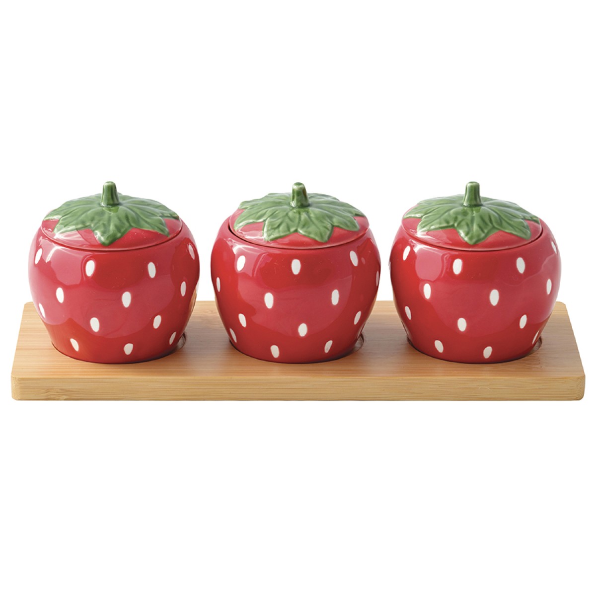 Набор банок для хранения на подставке jardin des fraise, 3шт.