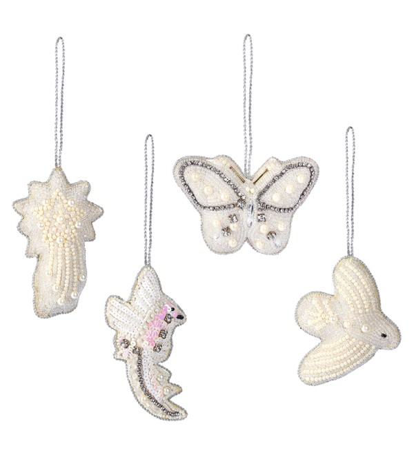 Набор елочных украшений christmas pearls из коллекции new year essential, 4 шт.