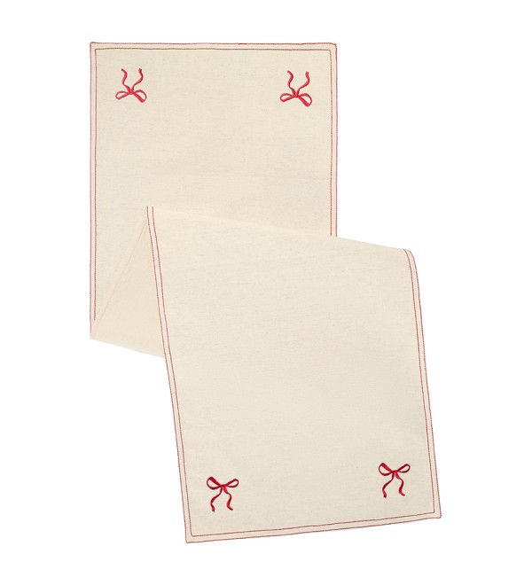 Дорожка на стол fancy bows бежевого цвета из коллекции essential, 45x150 см