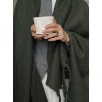 Плед мохеровый хвойно-зеленого цвета из коллекции essential, 130х180 см
