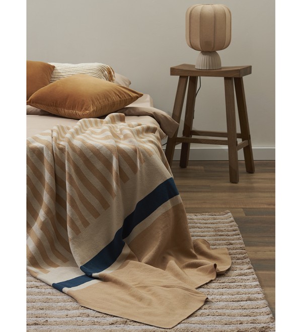 Плед из хлопка с рисунком tulip garden из коллекции terra, 130х180 см