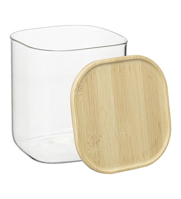 Банка для хранения квадратная glass bamboo, 1,5 л