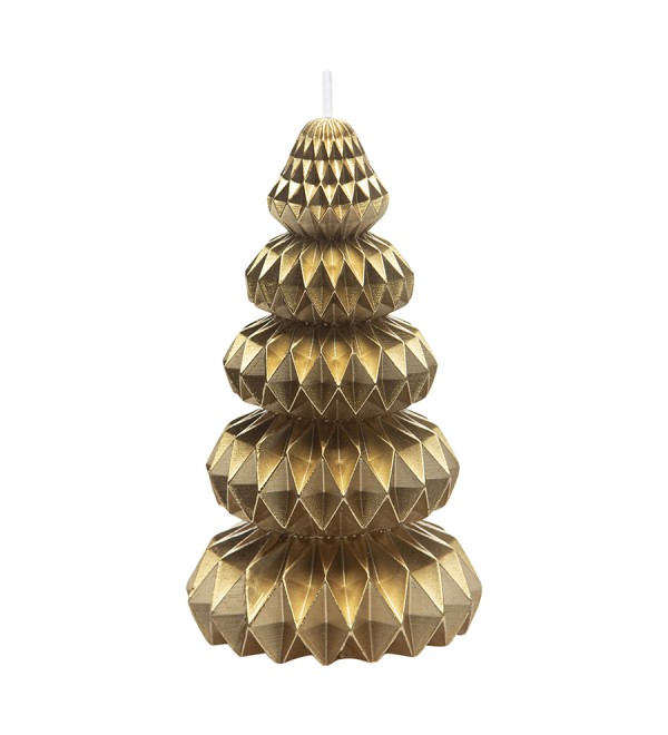 Свеча декоративная origami золотого цвета из коллекции new year essential, 19 см