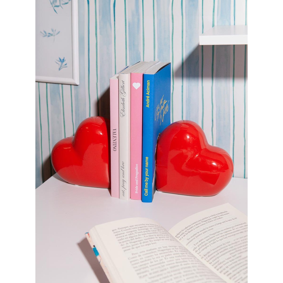Держатель для книг love, 14х14 см, красный, 2 шт.