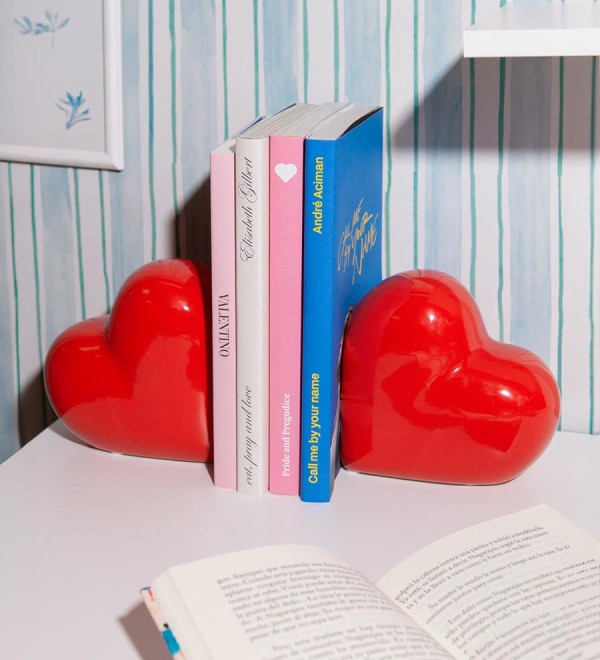 Держатель для книг love, 14х14 см, красный, 2 шт.