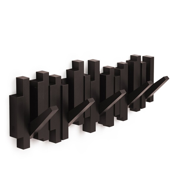 Вешалка настенная sticks, 49,3 см, эспрессо, 5 крючков