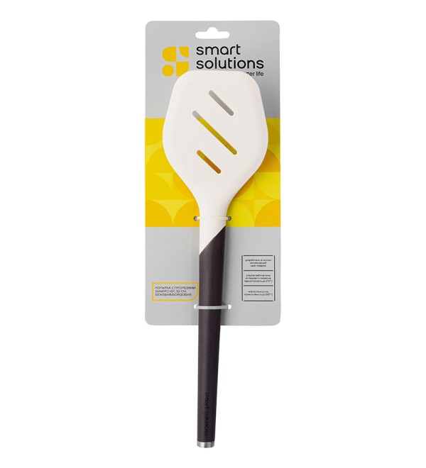 Лопатка с прорезями smartchef, 32 см, бежевая/бордовая