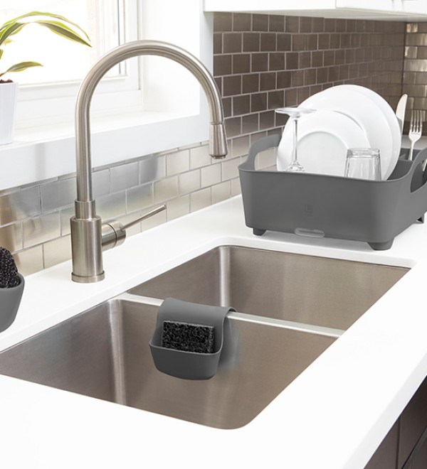 Сушилка для посуды tub, темно-серая