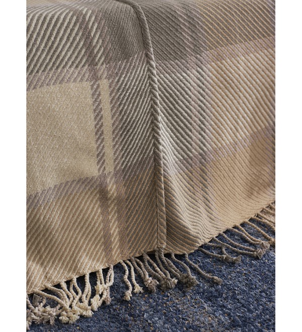 Покрывало из хлопка warm traditions бежево-серого цвета из коллекции essential, 180х250 см