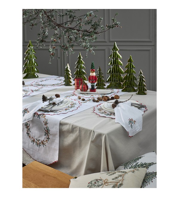 Дорожка на стол festive wreath из коллекции new year essential, 45х150 см