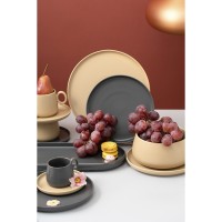 Набор из двух тарелок темно-серого цвета из коллекции essential, 20 см