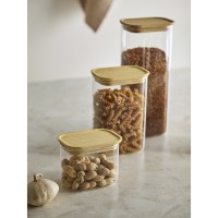 Банка для хранения прямоугольная glass bamboo, 1,3 л