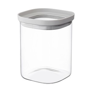 Банка для хранения квадратная vacuum glass, 1 л, светло-серая