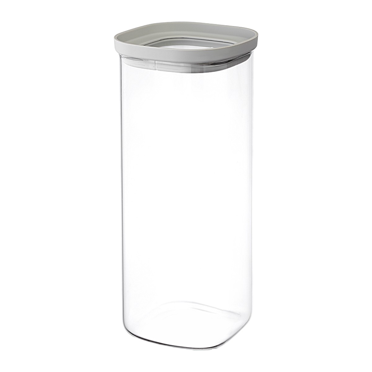 Банка для хранения квадратная vacuum glass, 2 л, светло-серая